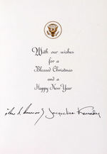 JOHN & JACQUELINE KENNEDY RARE 1963 CARD INTENDED FOR CHRISTMAS USE.