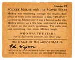 “MICKEY MOUSE WITH THE MOVIE STARS” GUM CARD #97.