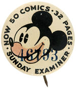 "50 COMICS"  RARE MICKEY NEWSPAPER COMIC STRIP BUTTON.