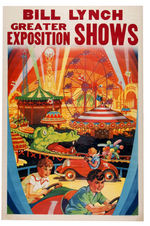 "BILL LYNCH GREATER EXPOSITION SHOWS" CARNIVAL POSTER.