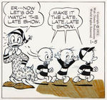 "DONALD DUCK" ORIGINAL 1970/1973 FRANK GRUNDEEN DAILY COMIC STRIP ART TRIO.