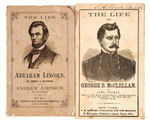 LINCOLN AND McCLELLAN CLOSELY MATCHING 1864 CAMPAIGN BIOGRAPHIES PAIR.