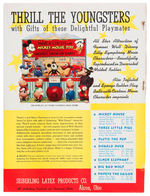 SEIBERLING RETAILERS LETTER AND PRODUCT FOLDER FEATURING RARE DISNEY ITEMS.