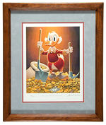 UNCLE SCROOGE "PICK AND SHOVEL LABORER" LIMITED EDITION FIGURINE & LITHOGRAPH.