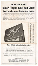 ELABORATE 1912 “MAJOR LEAGUE BASE BALL GAME” IN ORIGINAL OAK BOX.