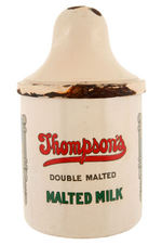 “THOMPSON’S DOUBLE MALTED MILK” PORCELAIN STORE JAR.