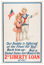 "2nd LIBERTY LOAN OF 1917" BOND POSTER W/CHILDREN.