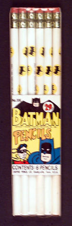 "BATMAN PENCIL BOX/PENCILS" LOT.