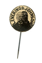 "LEVERING & JOHNSON" 1896 PROHIBITION JUGATE RARE STICKPIN.