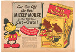 DISNEY CUT-OUTS POST TOASTIES PUBLICITY PHOTO, NEWSPAPER ADS & NEWSPAPER AD PRINTER'S BLOCK.