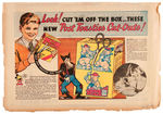 DISNEY CUT-OUTS POST TOASTIES PUBLICITY PHOTO, NEWSPAPER ADS & NEWSPAPER AD PRINTER'S BLOCK.