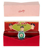 "ALL STAR WRISTWATCH" WITH MANTLE/MARIS/MAYS BOXED COMPLETE.