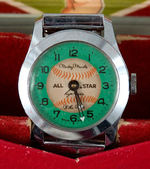 "ALL STAR WRISTWATCH" WITH MANTLE/MARIS/MAYS BOXED COMPLETE.