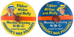 “FIBBER McGEE AND MOLLY” SET OF 2 PREMIUM TOPS.