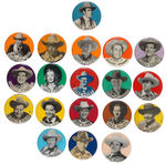 OUTSTANDING COLLECTION OF 1940s-EARLY 1950s COWBOY MOVIE STAR BUTTONS.