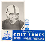 "JOHNNY UNITAS' COLT LANES" PROMO PHOTO/MATCHBOOK/BUMPER STICKER.