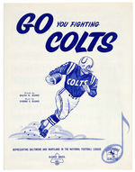 “BALTIMORE COLTS” EARLY TEAM PHOTO SET AND SHEET MUSIC.