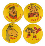 FRED FLINTSTONE AND FRIENDS FOUR EARLY RARE BUTTONS.