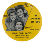 "THE INKSPOTS" AND "THE ANDREWS SISTERS" PAIR OF RECORD BRUSHES.