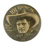 HAKE COLLECTION RARE "JACK HOXIE 101 RANCH" BUTTON C. 1930.