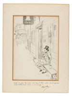 PHIL MAY DRUNK MAN AND APPROACHING PARADE 1893 ORIGINAL ART.