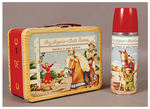 "ROY ROGERS AND DALE EVANS DOUBLE R BAR RANCH" METAL LUNCH BOX WITH THERMOS.