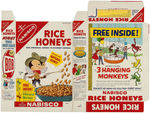 NABISCO "WHEAT/RICE HONEYS" CEREAL BOX FLAT LOT.