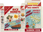 NABISCO "WHEAT/RICE HONEYS" CEREAL BOX FLAT LOT.