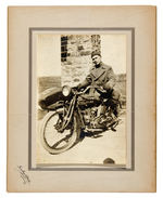 WWI SOLDIER ON U.S. ARMY RED CROSS MOTORCYCLE WITH SIDECAR REAL PHOTO.