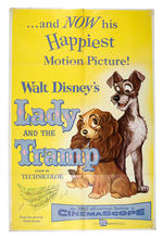 "LADY AND THE TRAMP" ORIGINAL RELEASE MOVIE POSTER.