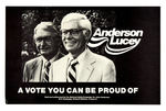 "ANDERSON-LUCEY/A VOTE YOU CAN BE PROUD OF" 1980 POSTER.