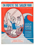 “POPEYE SONG FOLIO” & SHEET MUSIC PAIR.