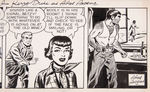 ”KERRY DRAKE” AUTOGRAPHED DAILY COMIC STRIP ORIGINAL ART.