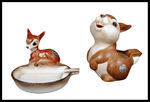 "BAMBI/THUMPER" GOEBEL ASHTRAYS.