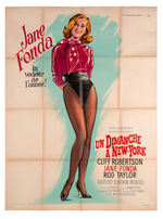 JANE FONDA "SUNDAY IN NEW YORK" FRENCH GRANDE MOVIE POSTER.