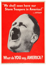 WORLD WAR II - "WHAT DO YOU SAY, AMERICA?" POSTER LOT.