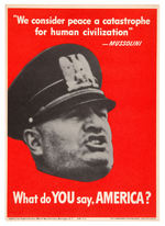 WORLD WAR II - "WHAT DO YOU SAY, AMERICA?" POSTER LOT.