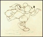 MICKEY MOUSE AND DONALD DUCK PENCIL DRAWING FROM MICKEY'S TRAILER.