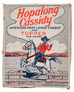 "HOPALONG CASSIDY - AMERICA'S MOST LOVED COWBOY AND TOPPER HIS HORSE" BOXED OUTFIT SET.