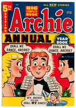 "ARCHIE ANNUAL" YEARBOOKS #3 AND #5 1951/52, 1953/54 ISSUES.