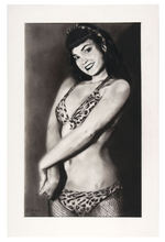 BETTIE PAGE ORIGINAL CHARCOAL ART BY MICHAEL COHEN.