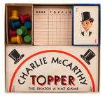 “CHARLIE McCARTHY  GAME OF TOPPER/ FLYING HATS” GAME PAIR.