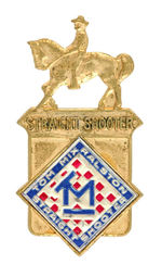 TOM MIX "STRAIGHT SHOOTER" BRASS LUSTER BADGE.