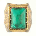 SKY KING AZTEC EMERALD CALENDAR RING.