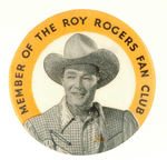 HAKE COLLECTION ROY ROGERS BRITISH FAN CLUB RARE BUTTON.