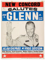 "NEW CONCORD SALUTES JOHN H. GLENN JR. LT. COL. USMC" ASTRONAUT HOMECOMING POSTER.