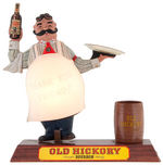 “OLD HICKORY BOURBON” LIGHT UP BARTENDER MECHANICAL TIP DISPLAY.