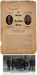 SOCIALIST 1896-1917 (4), 1910 STRIKE POSTCARD, TOM MOONEY BOOKLET, D.C. HUNGER MARCH RED FRONT PHOTO