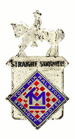 "TOM MIX STRAIGHT SHOOTER" SILVER LUSTER BADGE.