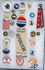 REPUBLICAN PARTY BUTTON COLLECTION FROM 1909 INTO THE 1960s.